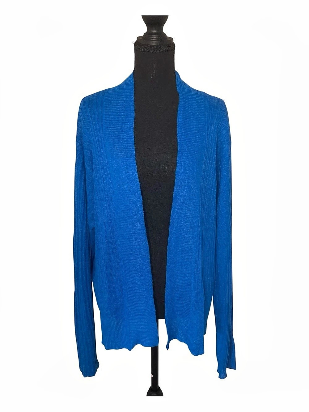 Eileen Fisher Linen Open Front Cardigan in Blue XXL Like New